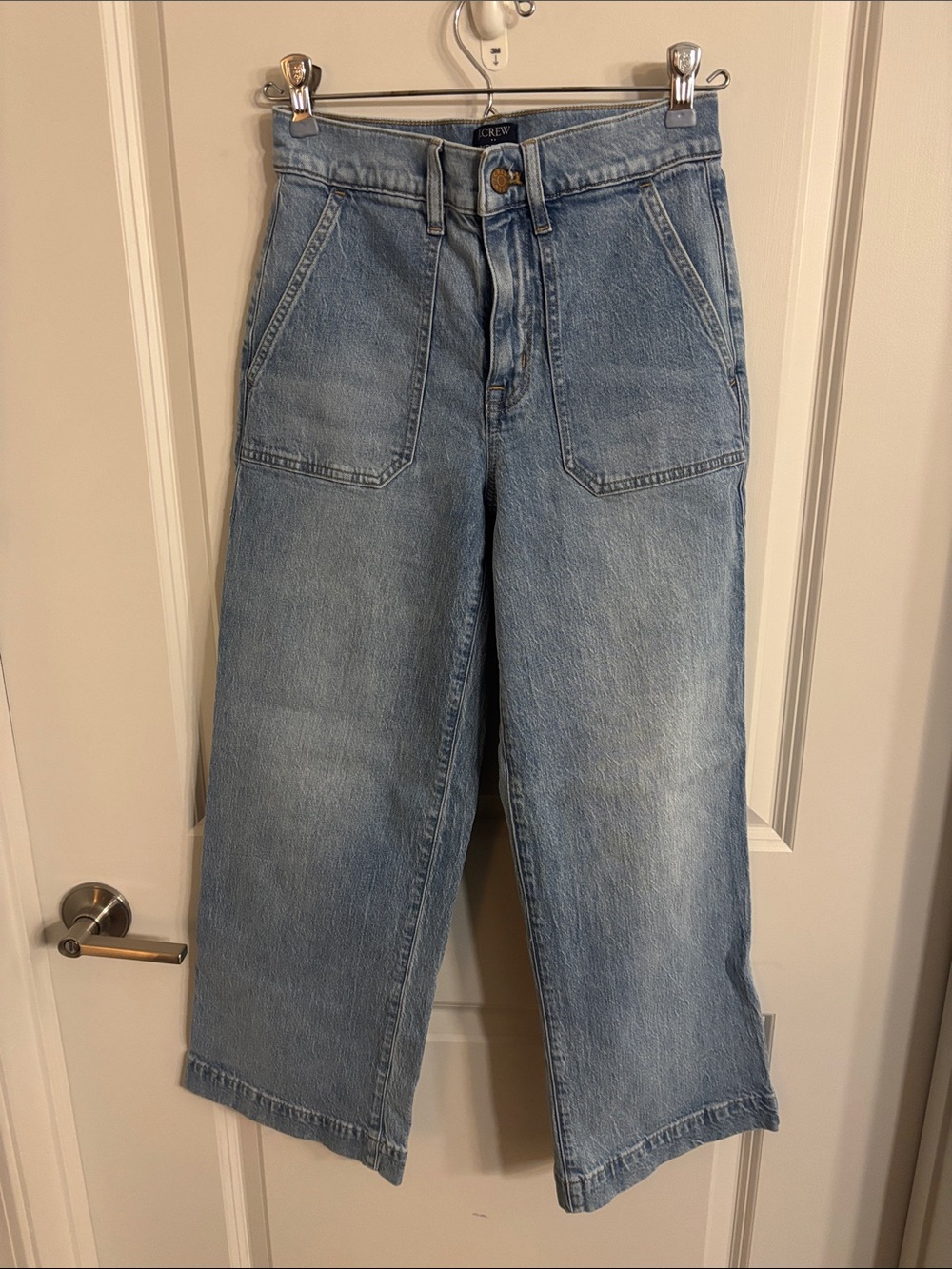 J. Crew Light Wash Wide-Leg Crop Denim Jeans